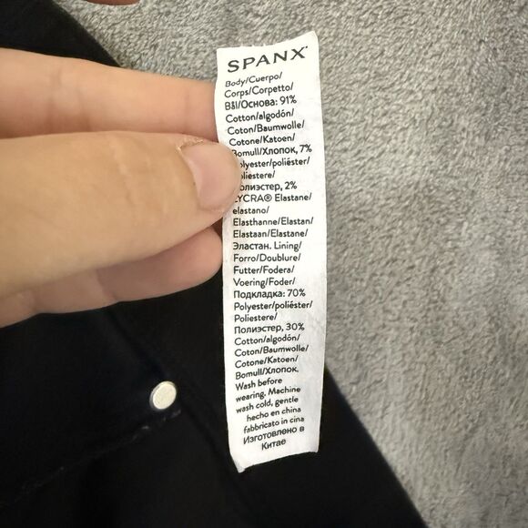 SPANX ANKLE SKINNY BLACK Pull On Jeans Women XL Jeggings 20278R Stretch READ - Picture 8 of 9